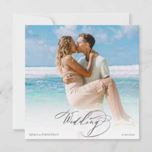 *~* DIY Couple PHOTO RSVP QR AR6 Weddenschap Kaart