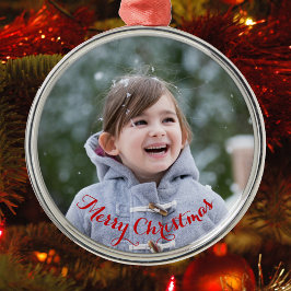 DIY Create Your Own Round Silver Colored Christmas Metalen Ornament