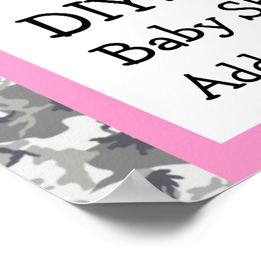 DIY Creëer Uw eigen Baby shower Banner CAMO Poster (Hoek)