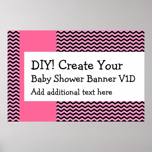 DIY Creëer Uw eigen Baby shower Banner CHEVRON V1D Poster (Voorkant)