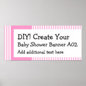 DIY Creëer Uw eigen Baby shower Banner STRIPES A02 Poster (Voorkant)