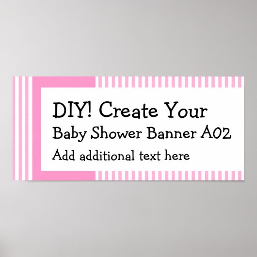 DIY Creëer Uw eigen Baby shower Banner STRIPES A02 Poster (Voorkant)