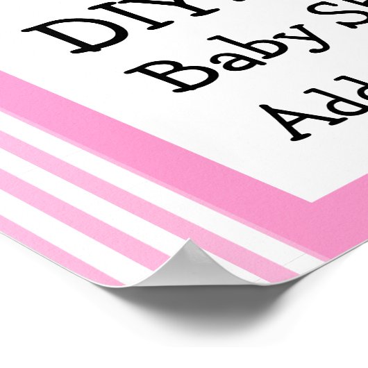 DIY Creëer Uw eigen Baby shower Banner STRIPES A02 Poster (Hoek)