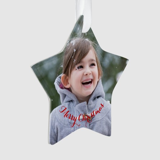 DIY Creëer Uw Eigen Fotoster Kerstvakantie Ornament (voorkant)