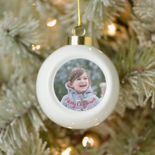 DIY Creëer Uw eigen gepersonaliseerde fotovakantie Keramische Bal Ornament (Boom)