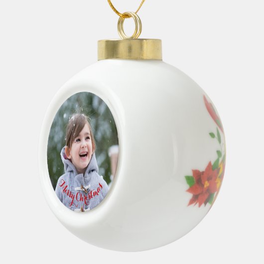 DIY Creëer Uw eigen gepersonaliseerde fotovakantie Keramische Bal Ornament (Rechts)