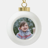 DIY Creëer Uw eigen gepersonaliseerde fotovakantie Keramische Bal Ornament (Voorkant)