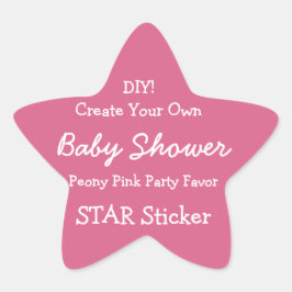 DIY Creëer Uw Eigen ROZE Baby shower Favor V05H Ster Sticker