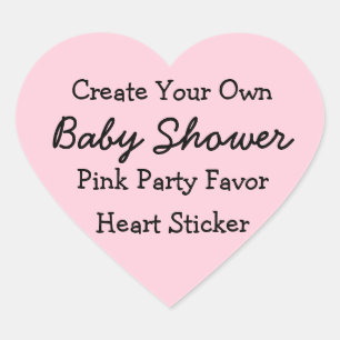 DIY Creëer Uw eigen roze Baby shower voor de stic Hart Sticker