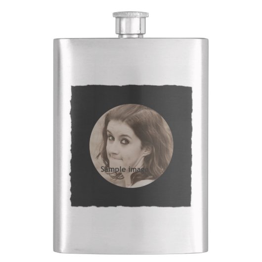 DIY Creëer Uw eigen zwarte persoonlijke foto-Lijst Heupfles (Voorkant)