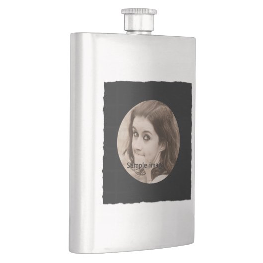 DIY Creëer Uw eigen zwarte persoonlijke foto-Lijst Heupfles (Rechts)