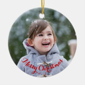 DIY Creëer Your Ewn Round Photo Holiday Kerstmis Keramisch Ornament (Voorkant)