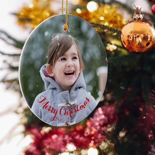 DIY Creëer Your Ewn Round Photo Holiday Kerstmis Keramisch Ornament