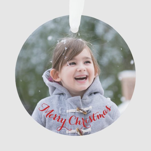 DIY Creëer Your Ewn Round Photo Holiday Kerstmis Ornament (voorkant)