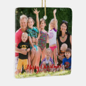 DIY Creëer Your Ewn Square Photo Holiday Kerstmis Keramisch Ornament (Rechts)