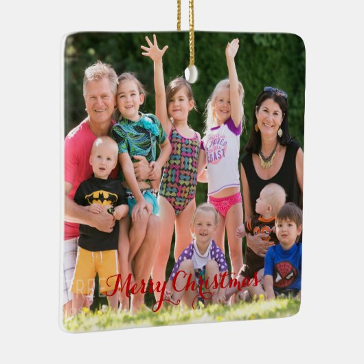 DIY Creëer Your Ewn Square Photo Holiday Kerstmis Keramisch Ornament (Rechts)