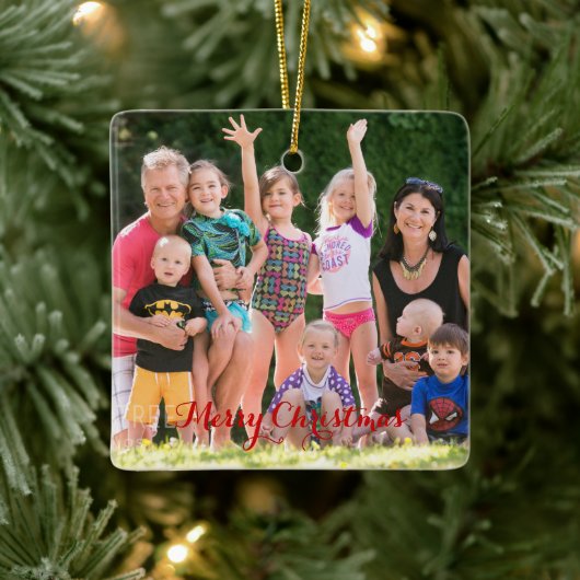 DIY Creëer Your Ewn Square Photo Holiday Kerstmis Keramisch Ornament (Boom)