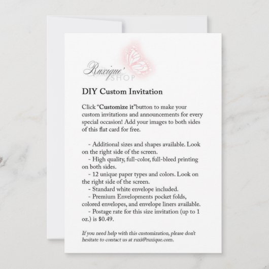 DIY Custom 5x7 Invitation Printable Kaart (Voorkant)