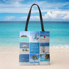 DIY Custom Destination Travel Photo Collage Tote Bag