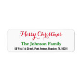 DIY Custom Elegant Merry-kerstretouradres Etiket (Voorkant)