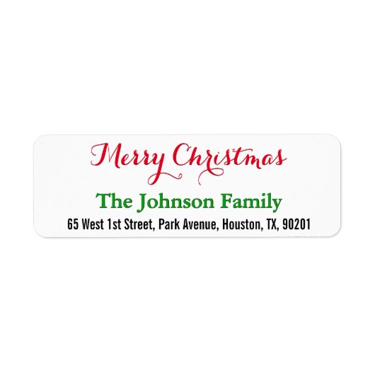 DIY Custom Elegant Merry-kerstretouradres Etiket (Voorkant)