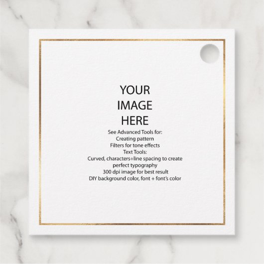DIY Custom Kleine Vierkante Faux Gouden Lijst Hang Bedankjes Labels (Achterkant)