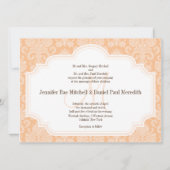 DIY Custom Wedding Invitting Peach Damask Kaart (Voorkant)