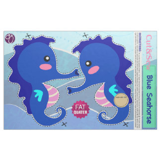 DIY Cut & Sew: Blue Seahorse Stof