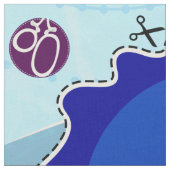 DIY Cut & Sew: Blue Seahorse Stof (Close Up)