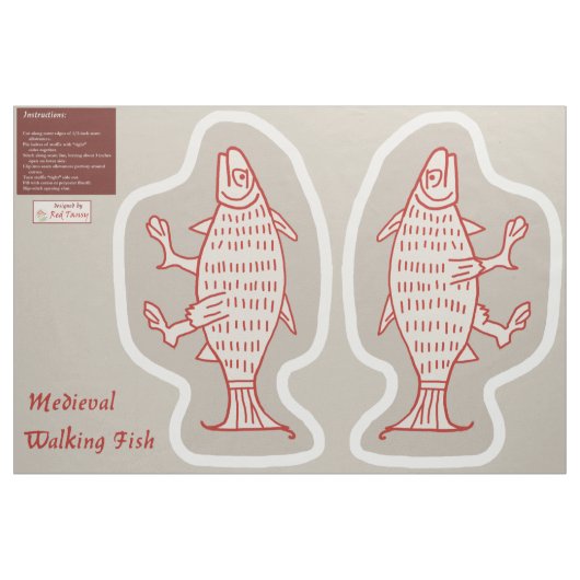 DIY Cut & Sew Medieval Walking Fish Stof (Yard (91,4 cm))