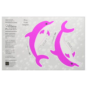 DIY Cut & Sew Plush Pink River Dolphin Stof