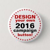 DIY Design Your Ewn Campaign Button Pin red sterre (Voorkant)