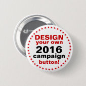 DIY Design Your Ewn Campaign Button Pin red sterre (Voorkant /achterkant)