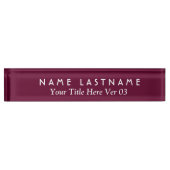 DIY Design Your Ewn Desk Name plate V03 MAROON Naambordje (Voorkant)