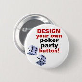 DIY Design Your Ewn Poker Party Casino Button Pin (Voorkant /achterkant)