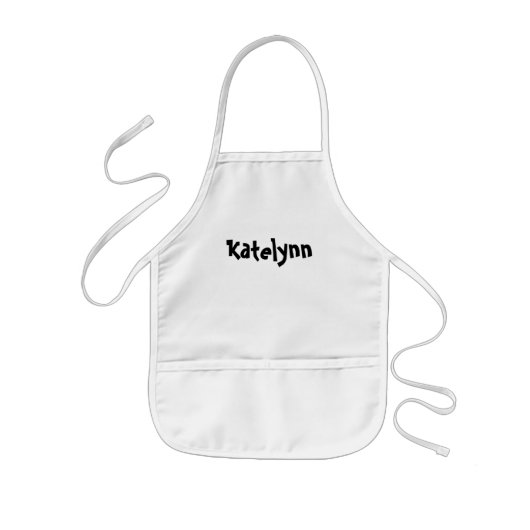 DIY Design Your Ewn White Kinder Apron Custom Name Schort (Voorkant)