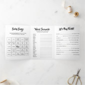 DIY eerste verjaardag baby games DIY afbeelding ku Drieluik Uitnodiging (Binnen)