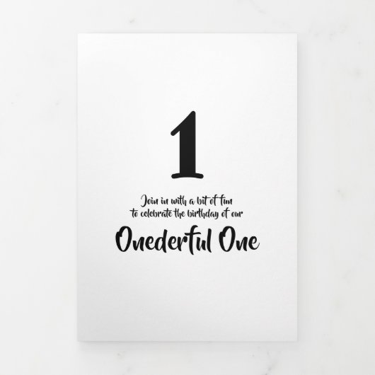 DIY eerste verjaardag baby games DIY afbeelding ku Drieluik Uitnodiging (Cover)