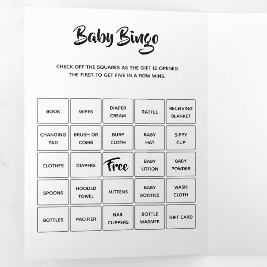 DIY eerste verjaardag baby games DIY afbeelding ku Drieluik Uitnodiging (Binnenzijde eerst)