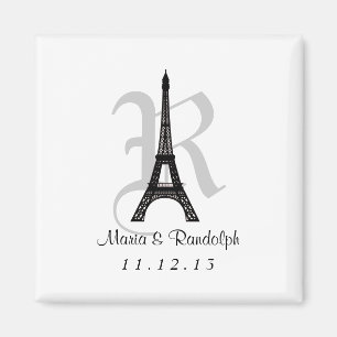 DIY Eiffel Tower Save the Date Monogram magnet