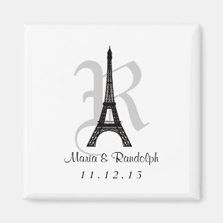 DIY Eiffel Tower Save the Date Monogram magnet