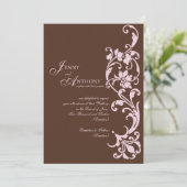 DIY Elegant eenvoud in chocolade en roze Kaart (Staand voorkant)