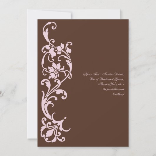 DIY Elegant eenvoud in chocolade en roze Kaart (Achterkant)