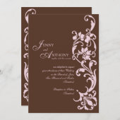 DIY Elegant eenvoud in chocolade en roze Kaart (Voorkant / Achterkant)