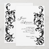 DIY Elegant eenvoud in zwart-wit Kaart (Voorkant / Achterkant)