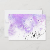 DIY Elegant Gold en Paarse Vlinder RSVP-kaart RSVP Kaartje (Achterkant)