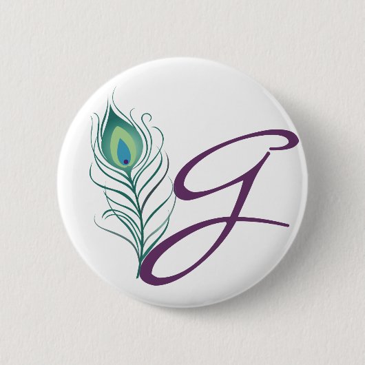 DIY Elegant Peacock Feather Ronde Button 5,7 Cm (Voorkant)