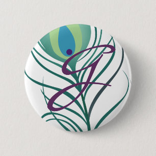 DIY Elegant Peacock Feather Ronde Button 5,7 Cm