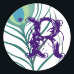 DIY Elegant Peacock Feather Ronde Sticker<br><div class="desc">Elegant emerald green peace ock vether voegt een stukje exotisch aan je trouwevenementen toe. Een beetje te weinig uitstraling.</div>