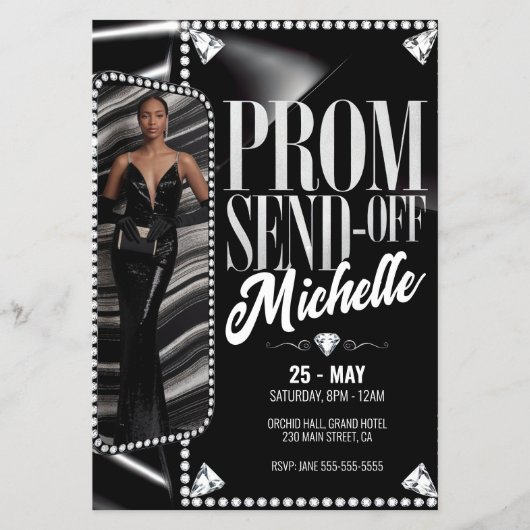 DIY Elegant Prom Verstuur foto Afstuderen Flyer (Voorkant)